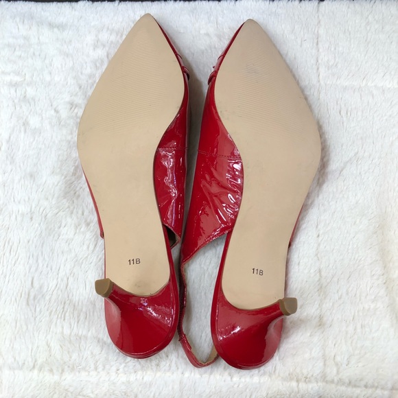 Talbots Red Patent Leather Sling Back Heels - Picture 4 of 8